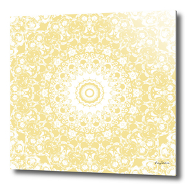 White Lace Mandala on Sunshine Yellow