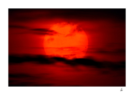 Bright Red Sunset