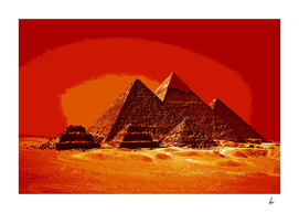 Giza Necropolis Red Orange