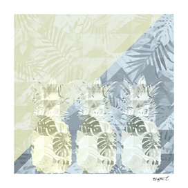 Elegant Geometric Pineapples Tropical Pattern