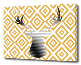 Deer - geometric pattern - bronze.