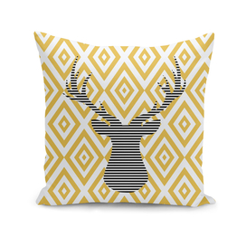 Deer - geometric pattern - beige.