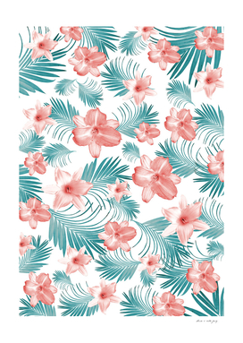 Tropical Flowers Palm Leaves Finesse #2