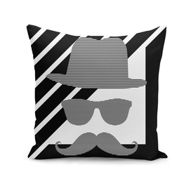 Man - hat, glasses, mustache - geometric.