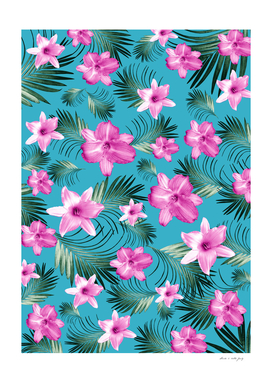 Tropical Flowers Palm Leaves Finesse #3