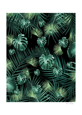 Tropical Jungle Night Leaves Garden #1