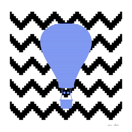 Air Balloon - geometric pattern - blue and white.