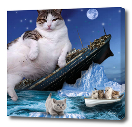 Titanic Cat Sinking Kitty Fat Cats Rescue Movie Famous