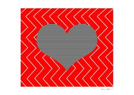 Heart - zigzag - red.