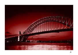 Sydney Harbour Bridge Red Night