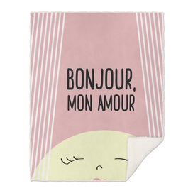 Bonjour Mon Amour Pink #babygirl #nursery #illustration