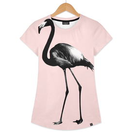 Black Flamingo on Blush #1 #tropical #decor #art