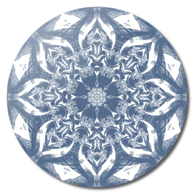 Denim Blue & White Mandala