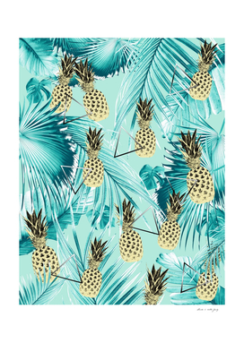 Tropical Pineapple Jungle Geo #3 #tropical #summer #decor