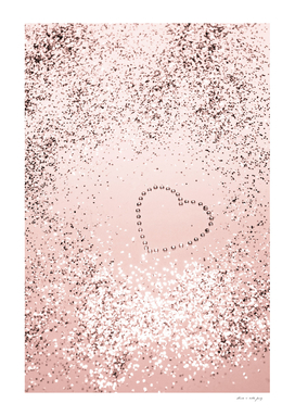 Sparkling ROSE GOLD Lady Glitter Heart #5 #decor #art