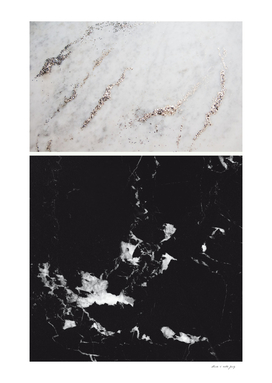 White Glitter Marble & Black Marble #1 #decor #art