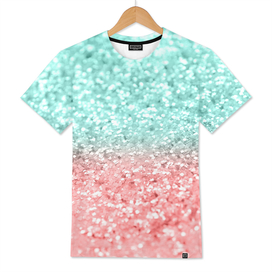 Summer Vibes Glitter #1 #coral #mint #shiny #decor #art