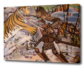 Korean Tiger Fights The Japanese Samurai