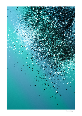 Aqua Blue OCEAN Glitter #1 #shiny #decor #art