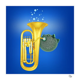 Puffer Fish Playing Tuba