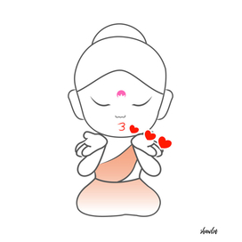 Little Buddha blowing kisses