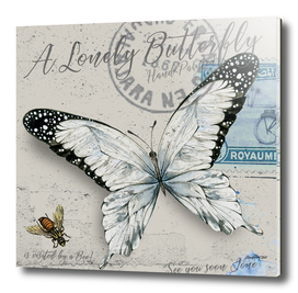 Lonely Butterfly White