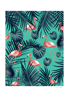 Tropical Flamingo Pattern #7 #tropical #decor #art