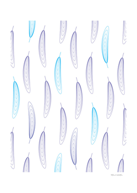 Large Geometric Feather Pattern - Purple & Blue #343