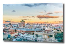 Aerial View Madrid Cityscape Panoramic