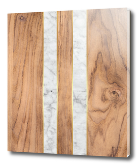 Striped Wood Grain Design - White Marble #497