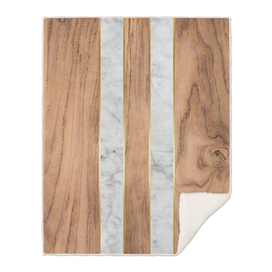 Striped Wood Grain Design - White Marble #497