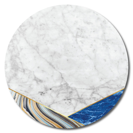 Geometric White Marble - Blue Marble & Blue Granite #167
