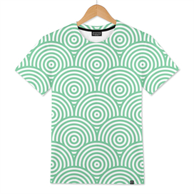 Geometric Scales Pattern - Green & White #353