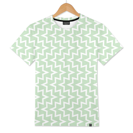 Geometric Sea Urchin Pattern - Light Green & White #609