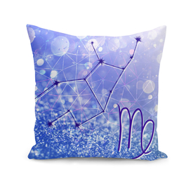 Virgo Zodiac Geometric Glitter Constellation Design