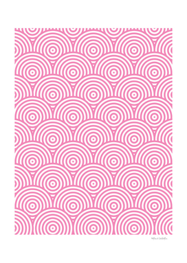 Geometric Scales Pattern - Pink & White #234