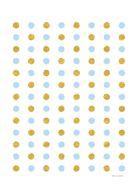 Circular Dalmatian Spots - Blue & Gold Foil #447