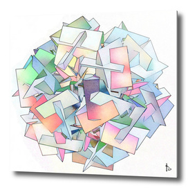 Rainbow Cube Abstract Geometric