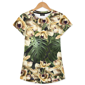 Hot Summer Tropical Orchid Jungle Print
