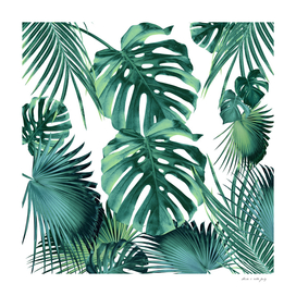 Tropical Summer Leaves Jungle Pattern #1 #tropical #decor