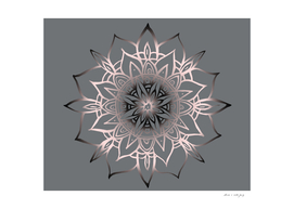 Mandala Light Rose Gold Blush on Soft Gray #2 #decor #art