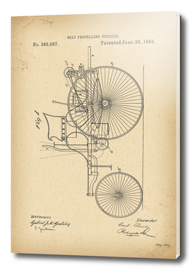 1888 Patent Velocipede Tricycle Bicycle history invention