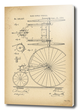 1884 Patent Velocipede Tricycle Bicycle history invention