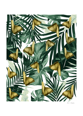 Tropical Butterfly Jungle Leaves Pattern #3 #tropical #decor