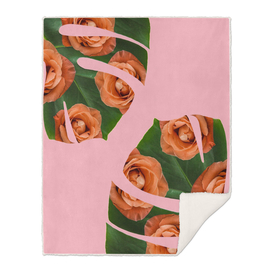 Palm roses on pink