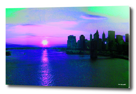 Brooklyn Bridge View New York City Digital Illustration