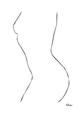 Nude Minimal Drawing Illustration