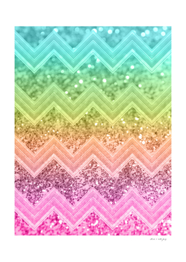 Rainbow Glitter Chevron #1 #shiny #decor #art
