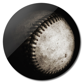 Battered Baseball in Black and White