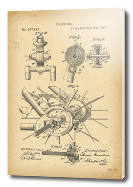 1893 Patent Velocipede Bicycle archival history invention